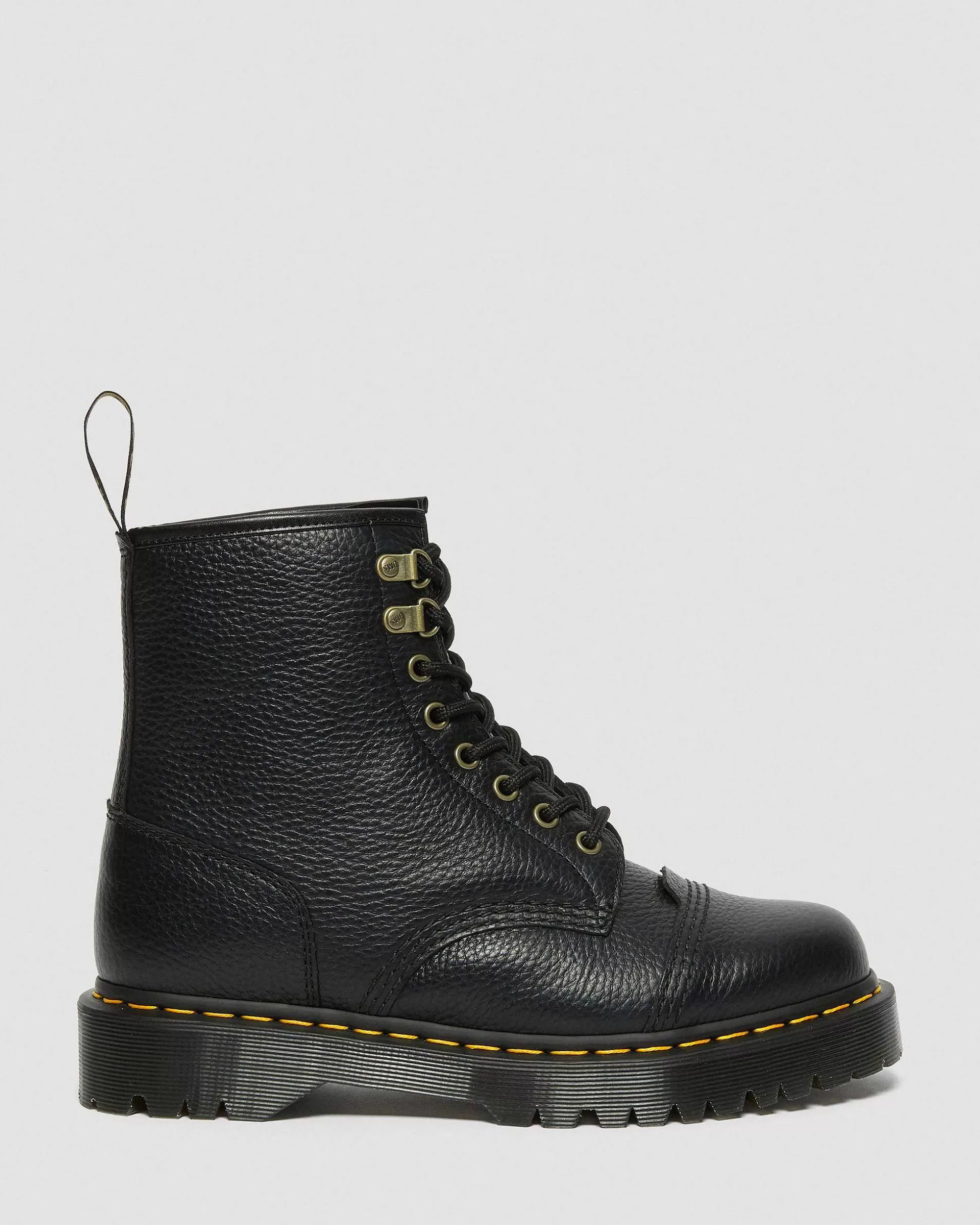 Herren Dr. Martens Plateaustiefel>1460 Bex Leder Schnurstiefel Mit Kunstfellfutter