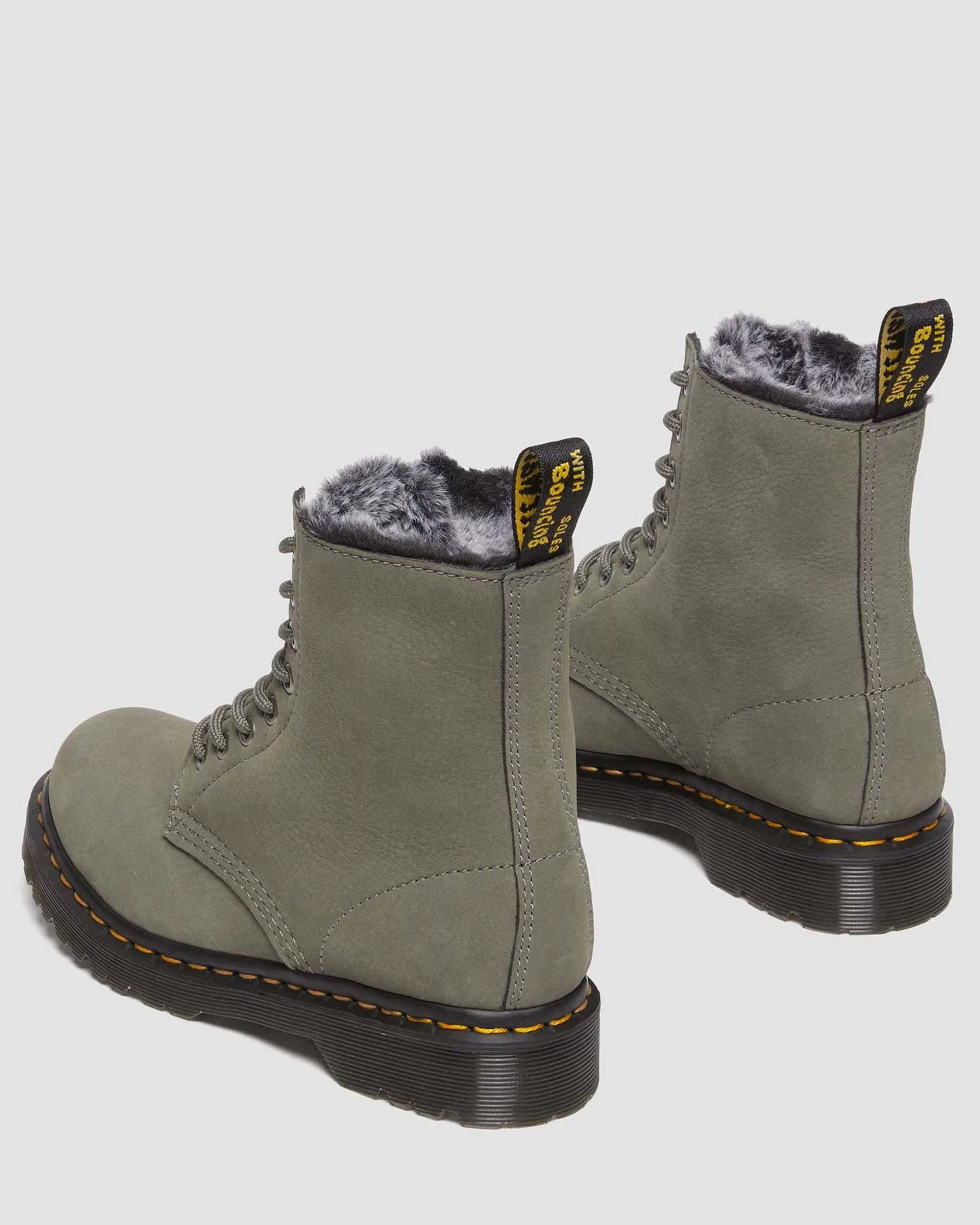 Damen Dr. Martens Schnurstiefel>1460 Serena Faux Fur Gefutterte Nubuck Schnurstiefel