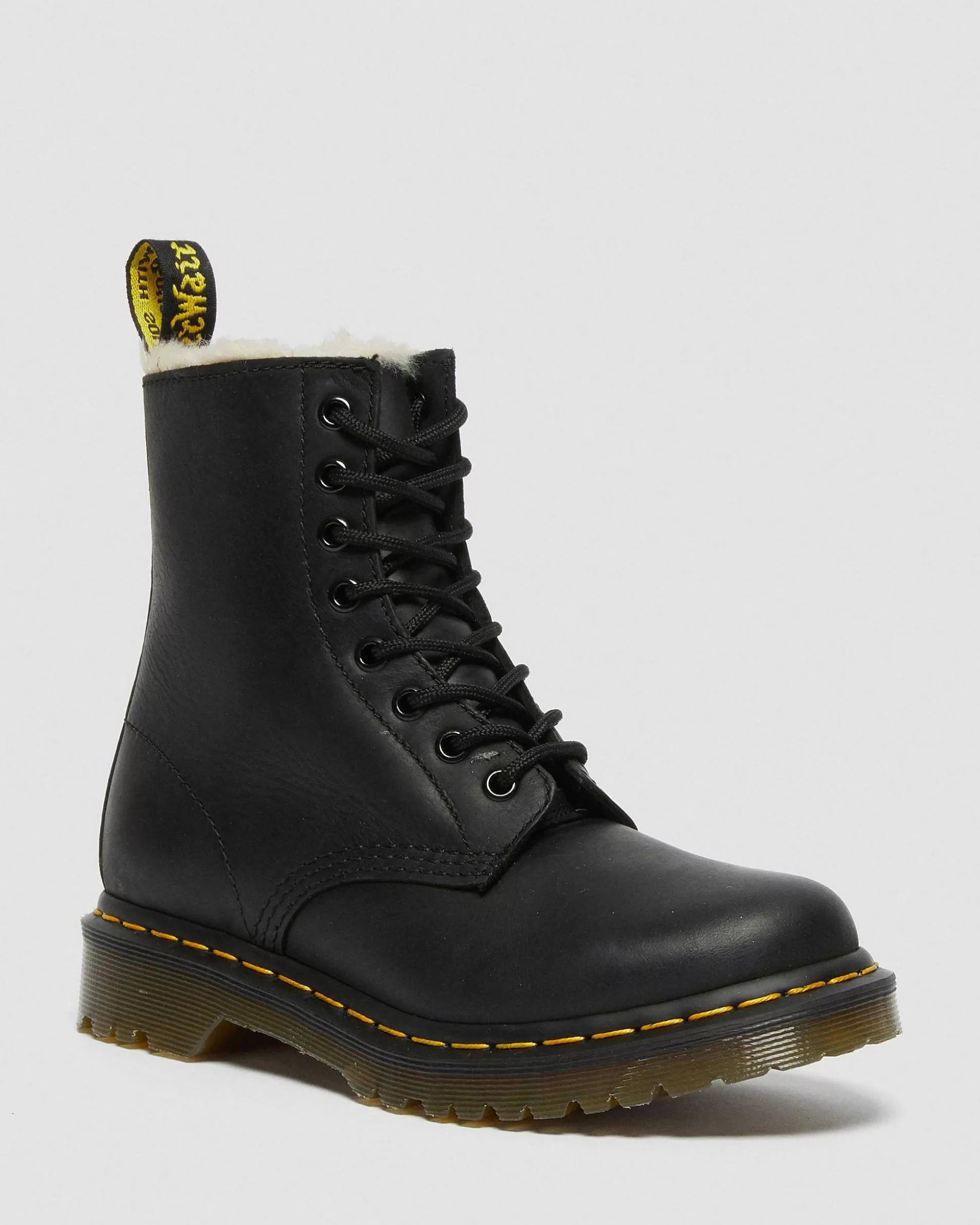 Damen Dr. Martens Schnurstiefel>1460 Serena Stiefeletten Mit Kunstfellfutter