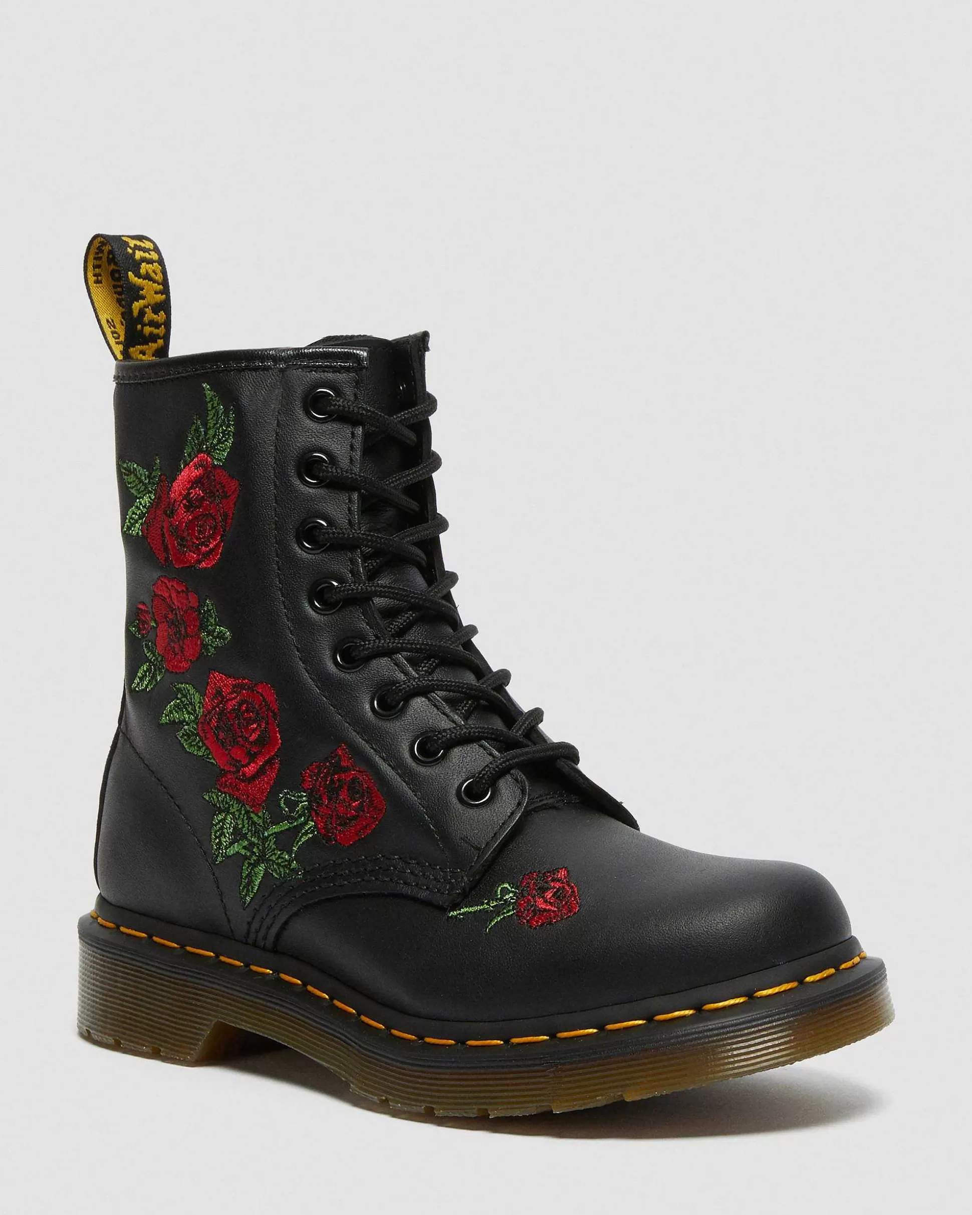 Damen Dr. Martens Schnurstiefel>1460 Vonda Floral Rose Leder Schnurstiefel