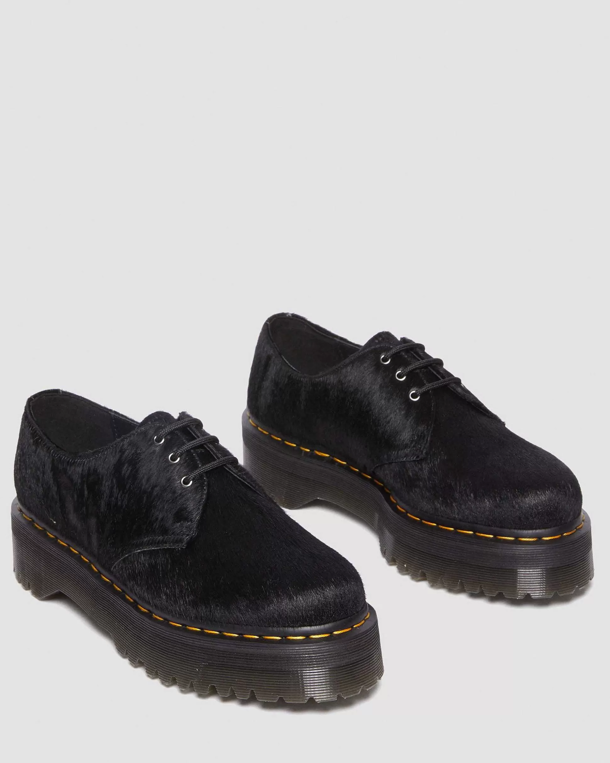 Herren Dr. Martens Schnurschuhe>1461 Quad Hair-On Plateau Schuhe