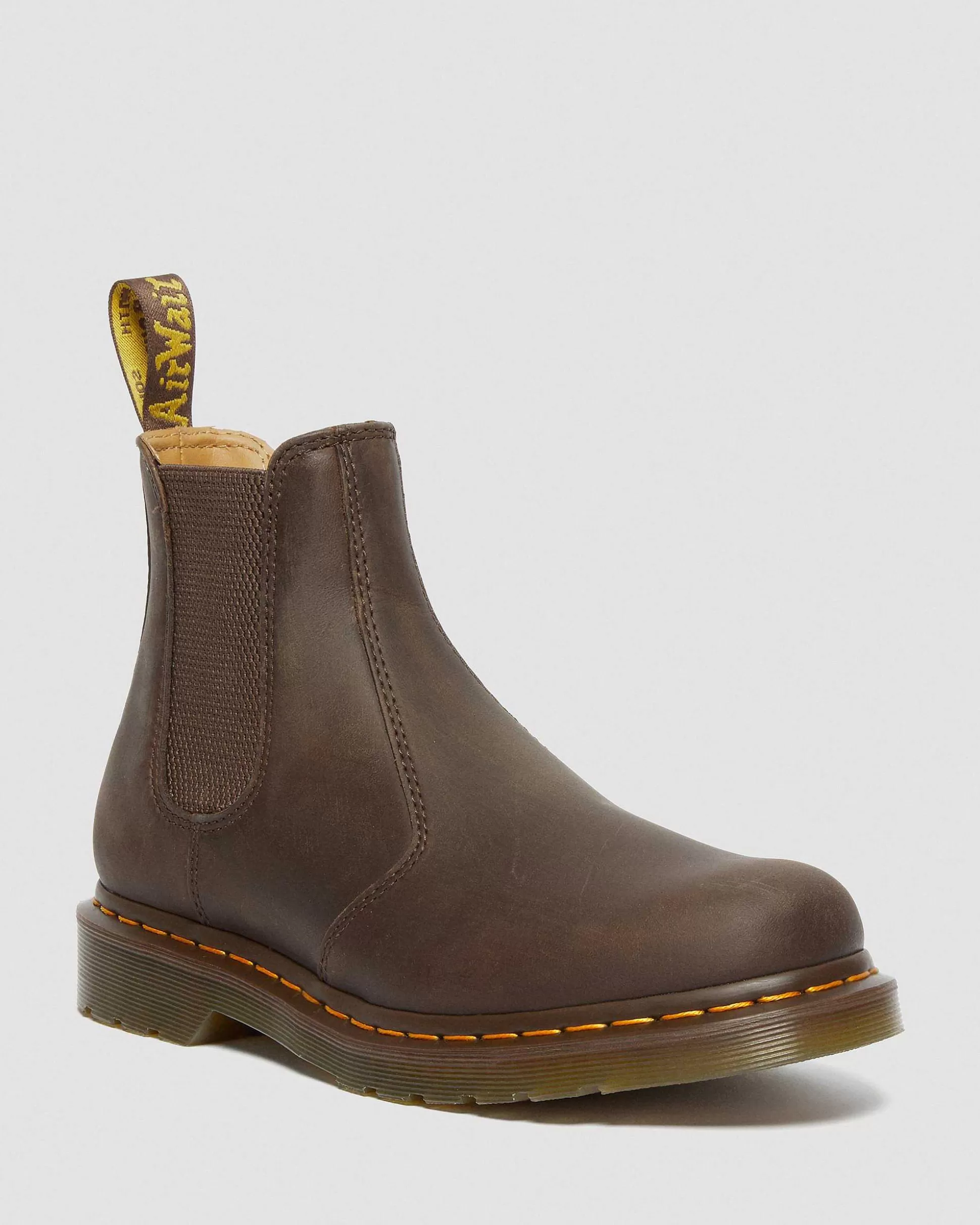 Herren Dr. Martens Winter Stiefel>2976 Crazy Horse Chelsea Boots Mit Gelben Nahten