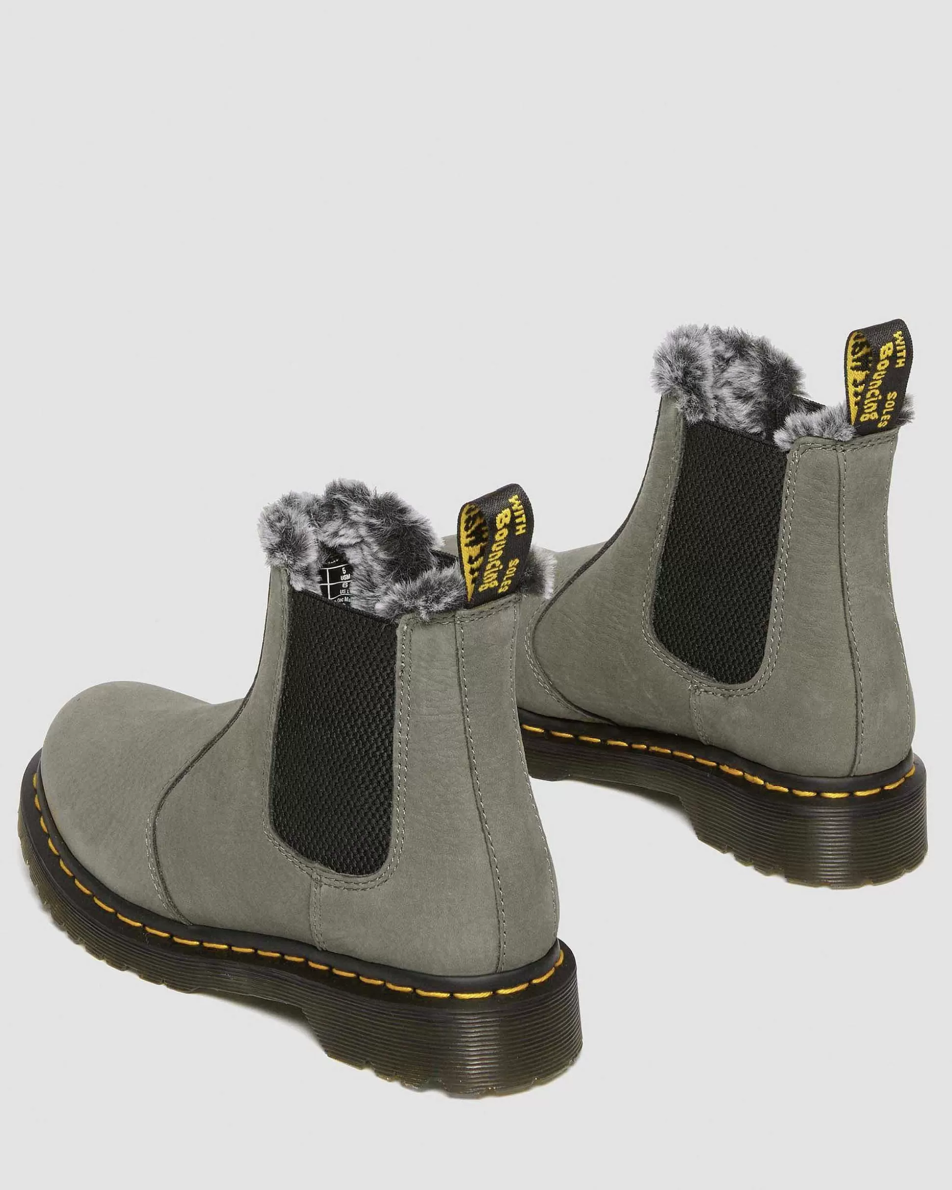 Damen Dr. Martens Stiefeletten>2976 Leonore Faux Fur Gefutterte Nubuck Chelsea Boots