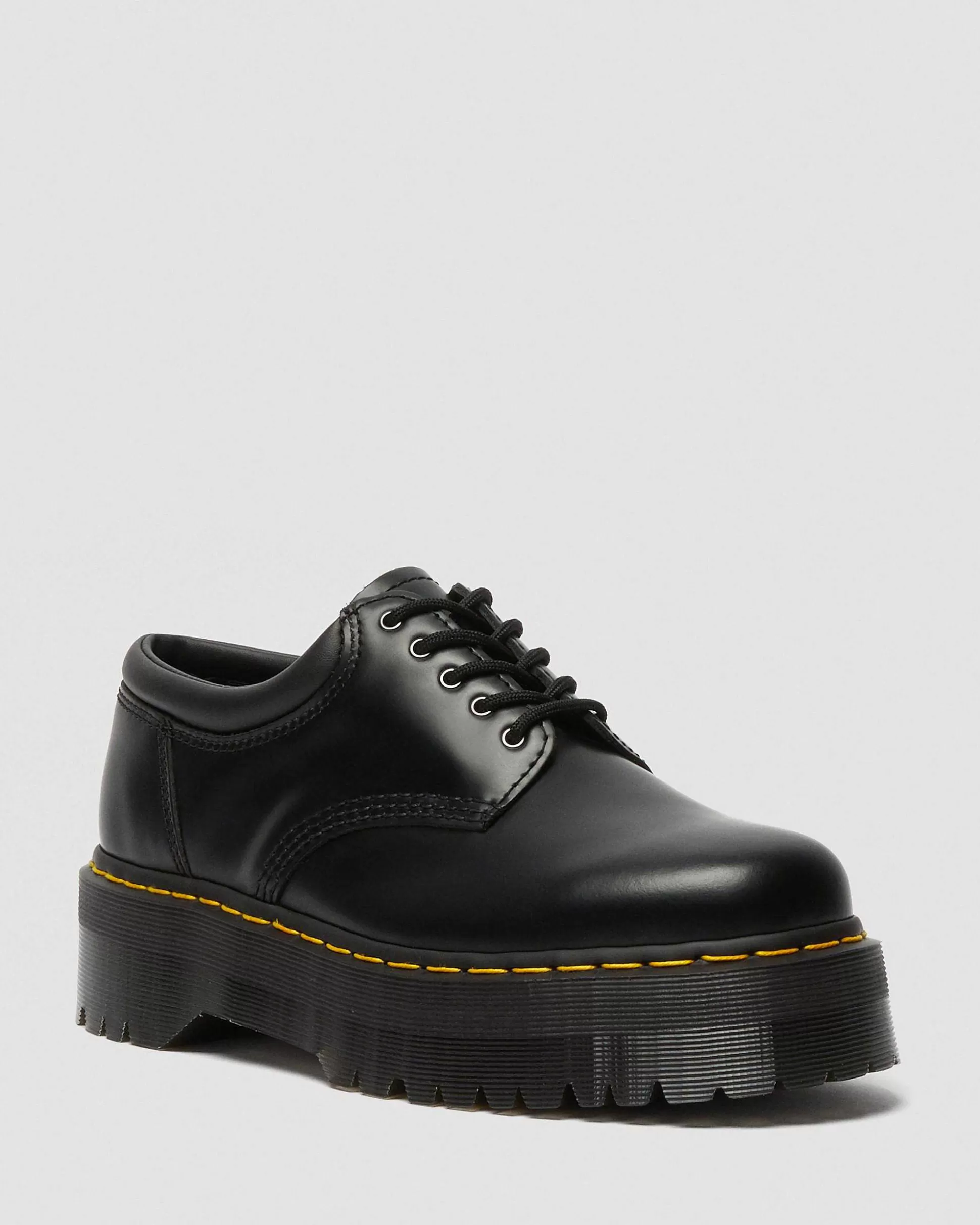 Herren Dr. Martens Schwarze Schuhe>8053 Quad Glattleder Plateauschuhe