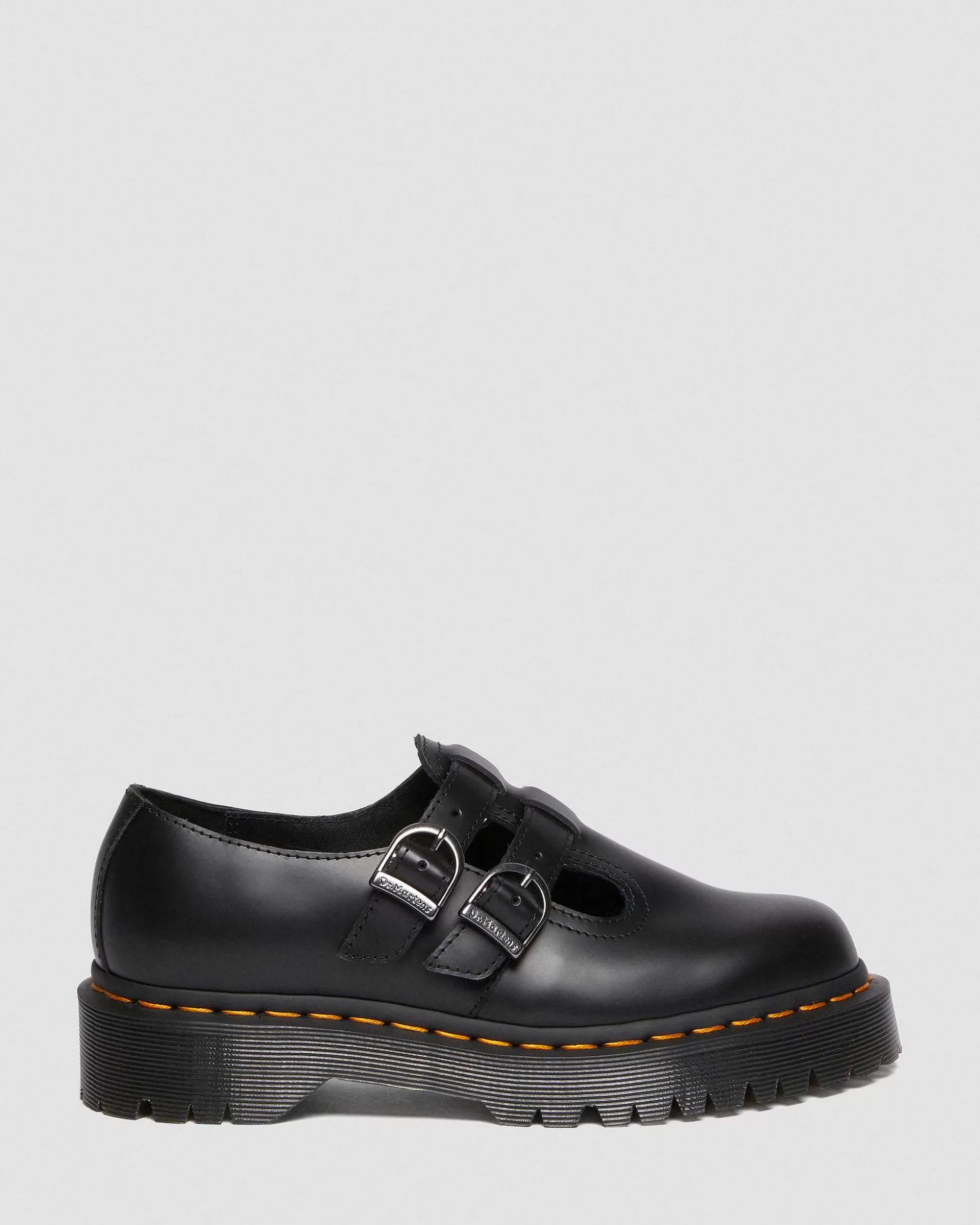 Damen Dr. Martens Schwarze Schuhe>8065 Ii Bex Glattleder Mary Jane Plateauschuhe