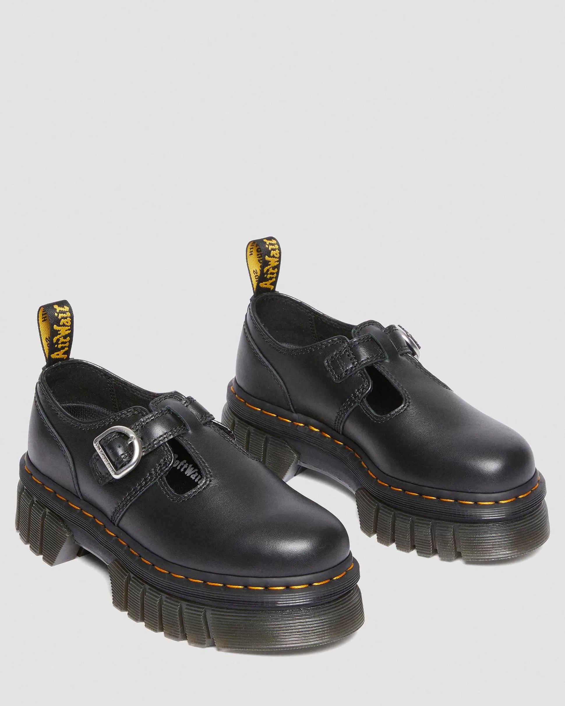 Damen Dr. Martens Schwarze Schuhe>Audrick Nappa Lux Mary Jane Plateauschuhe