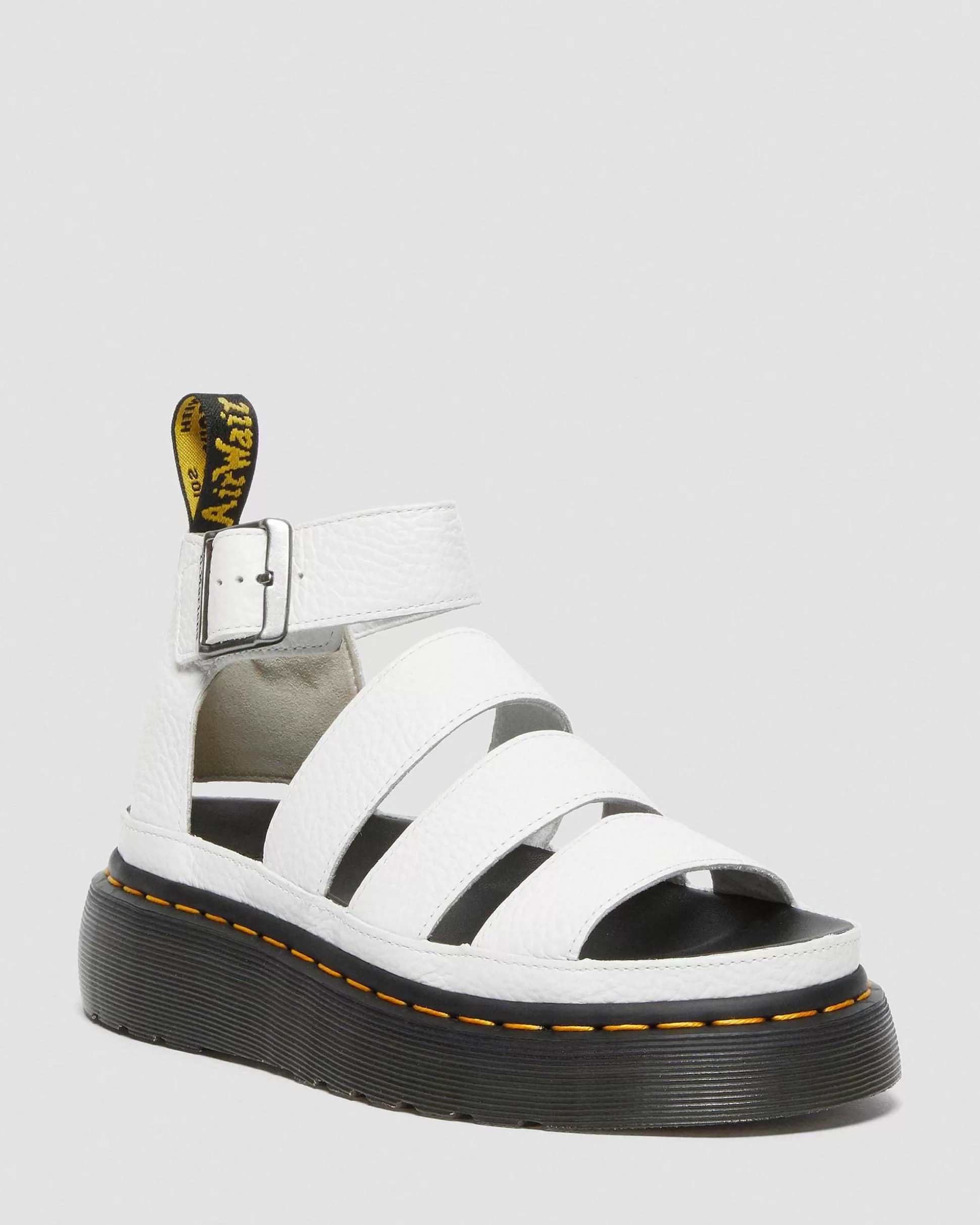 Damen Dr. Martens Plateausandalen>Clarissa Ii Quad Milled Nappa Leder Plateau Sandalen