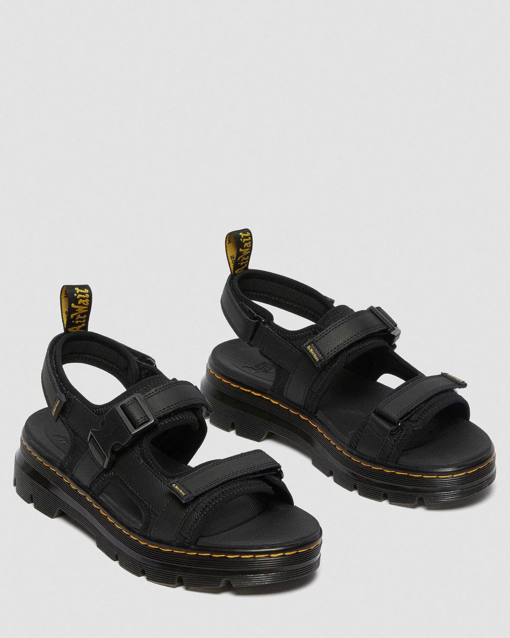 Herren Dr. Martens Schwarze Sandalen>Forster Webbing Riemensandalen