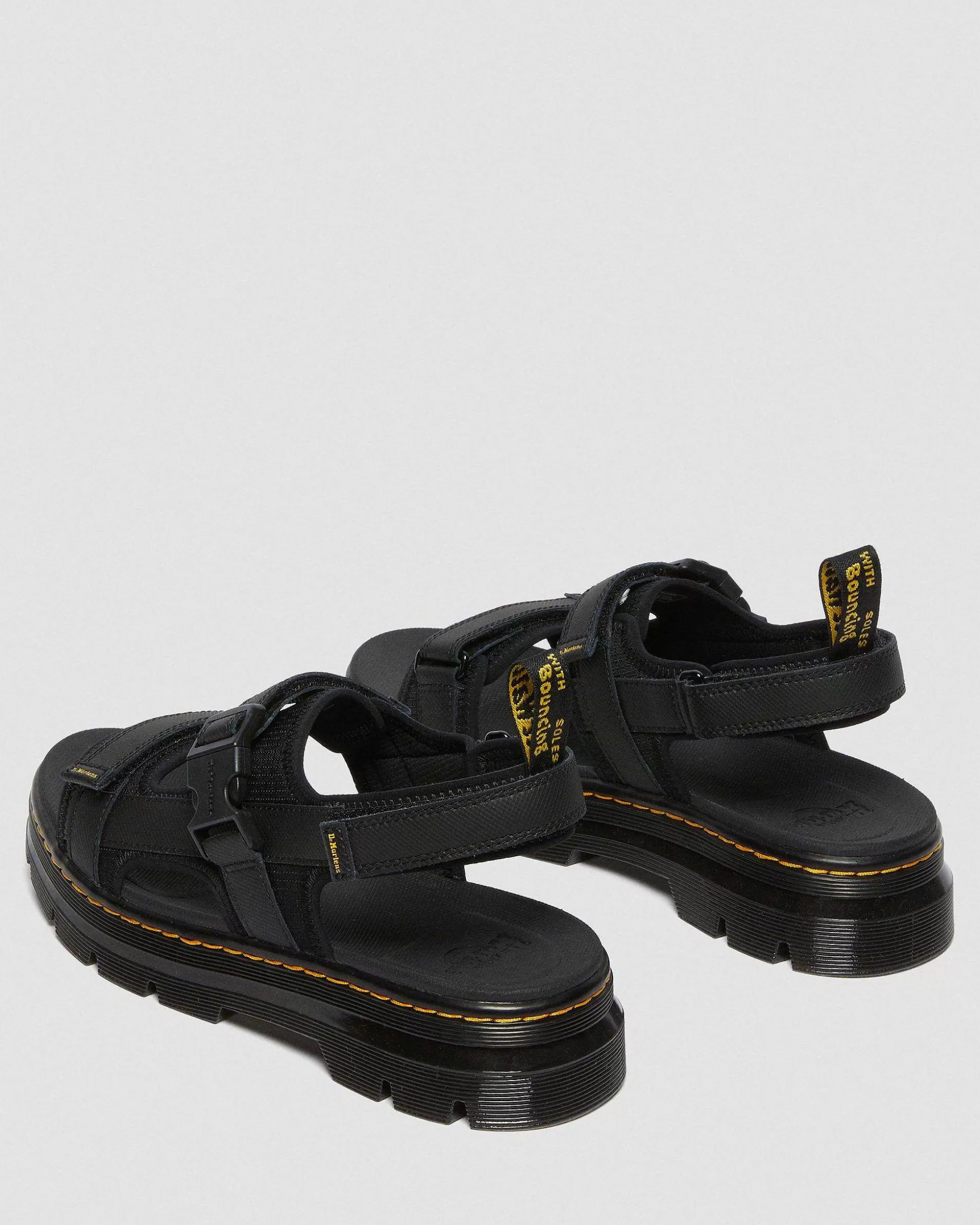 Herren Dr. Martens Schwarze Sandalen>Forster Webbing Riemensandalen