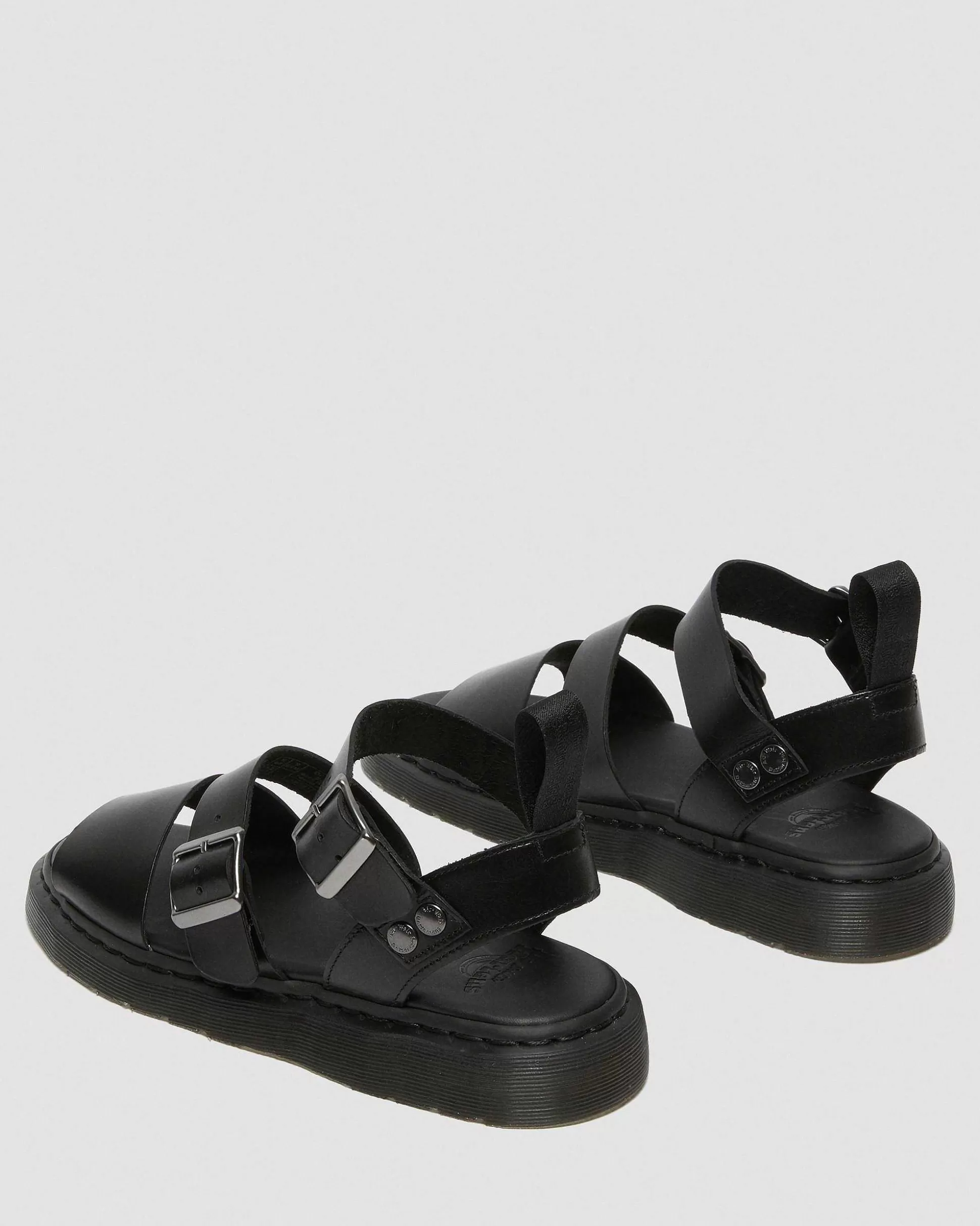 Herren Dr. Martens Schwarze Sandalen>Gryphon Brando Leder Riemensandalen