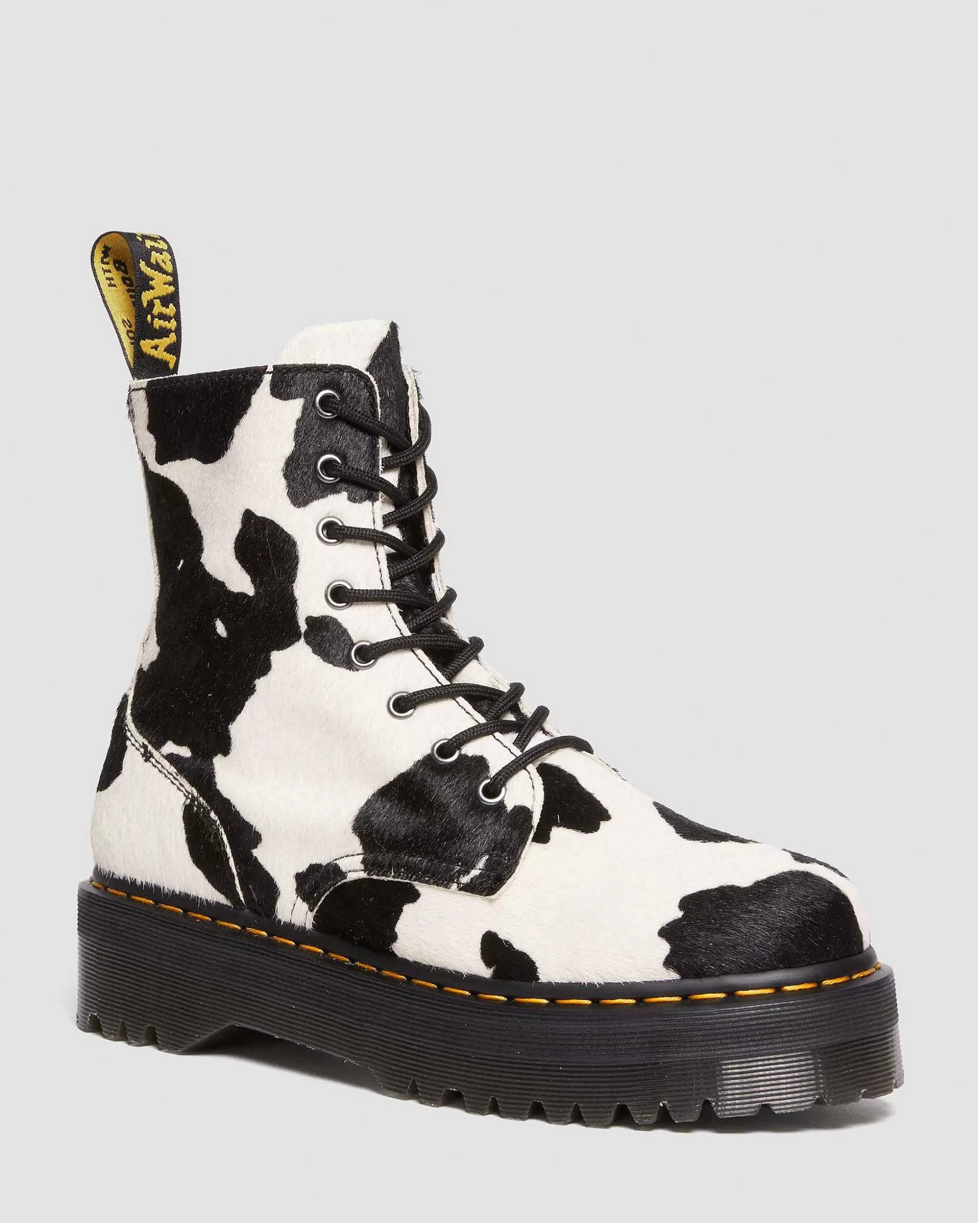 Herren Dr. Martens Plateaustiefel>Jadon Hair-On Cow Print Plateau Stiefel