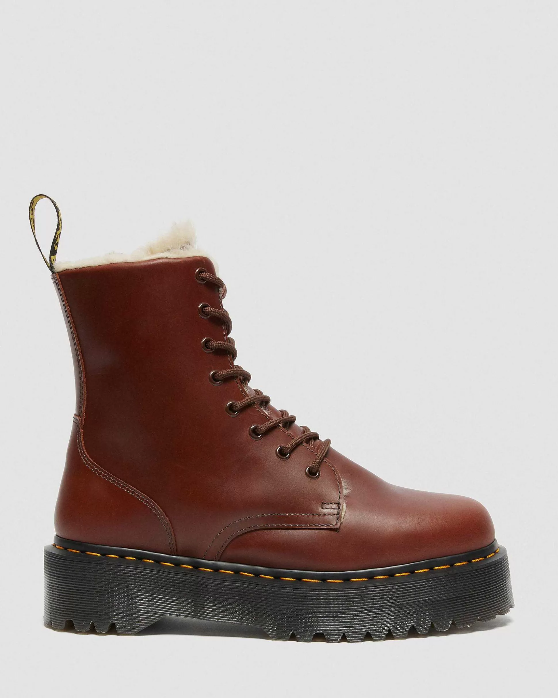 Herren Dr. Martens Braune Stiefel>Jadon Kunstfell Gefutterte Plateaustiefel