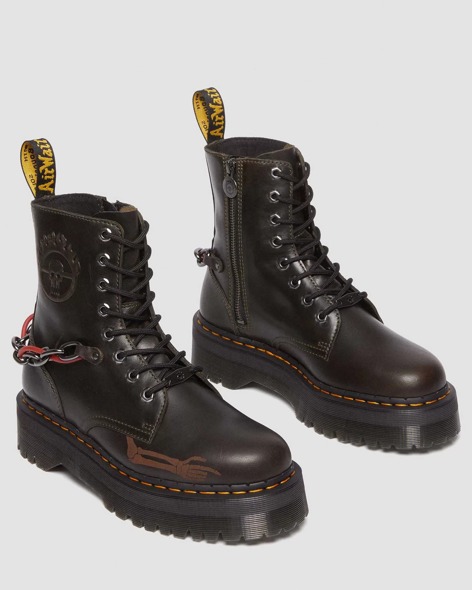 Herren Dr. Martens Plateaustiefel>Jadon Mad Max Lederstiefel