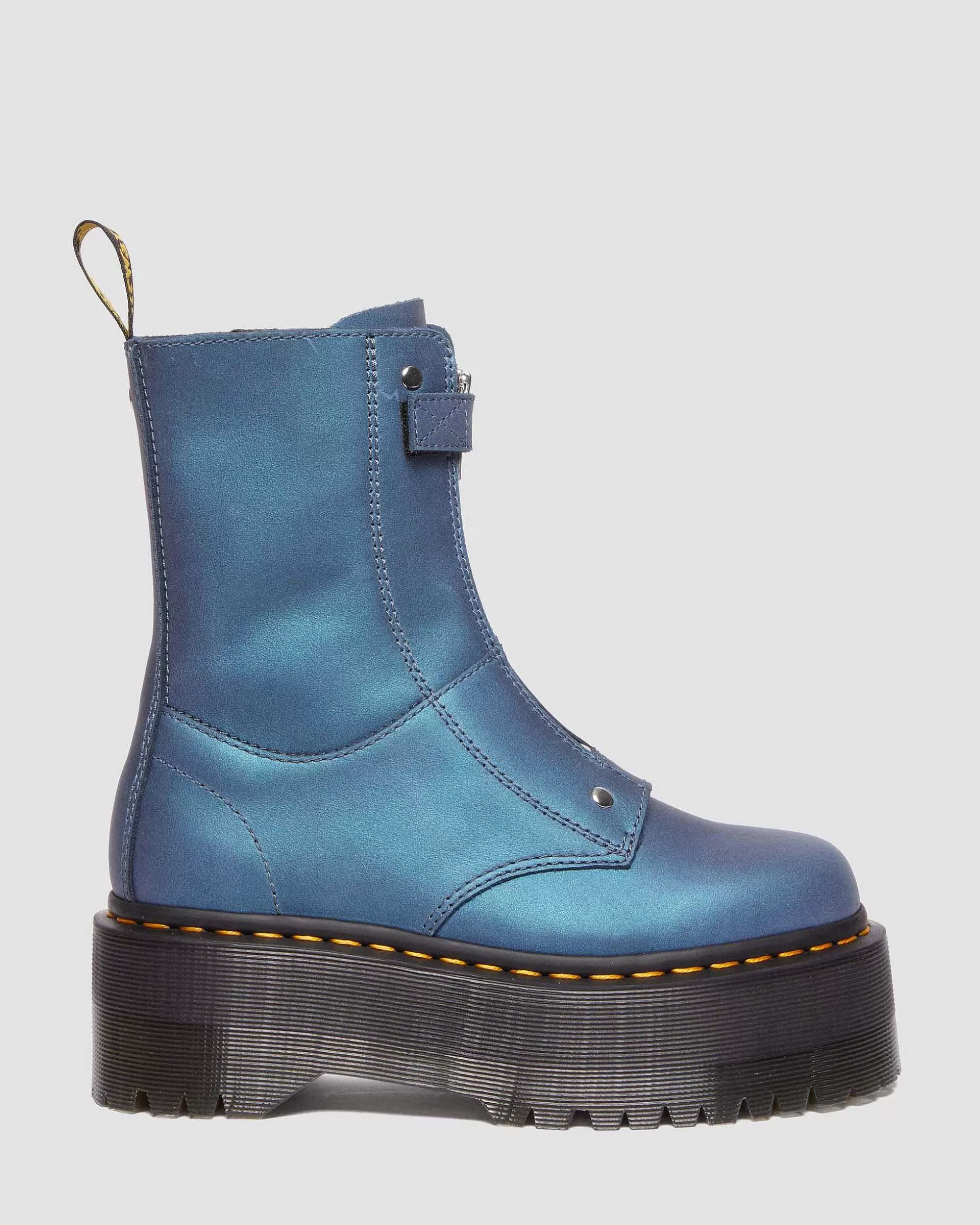 Damen Dr. Martens Hohe Stiefel>Jetta Hi Max Metallic Leder Plateau Stiefel