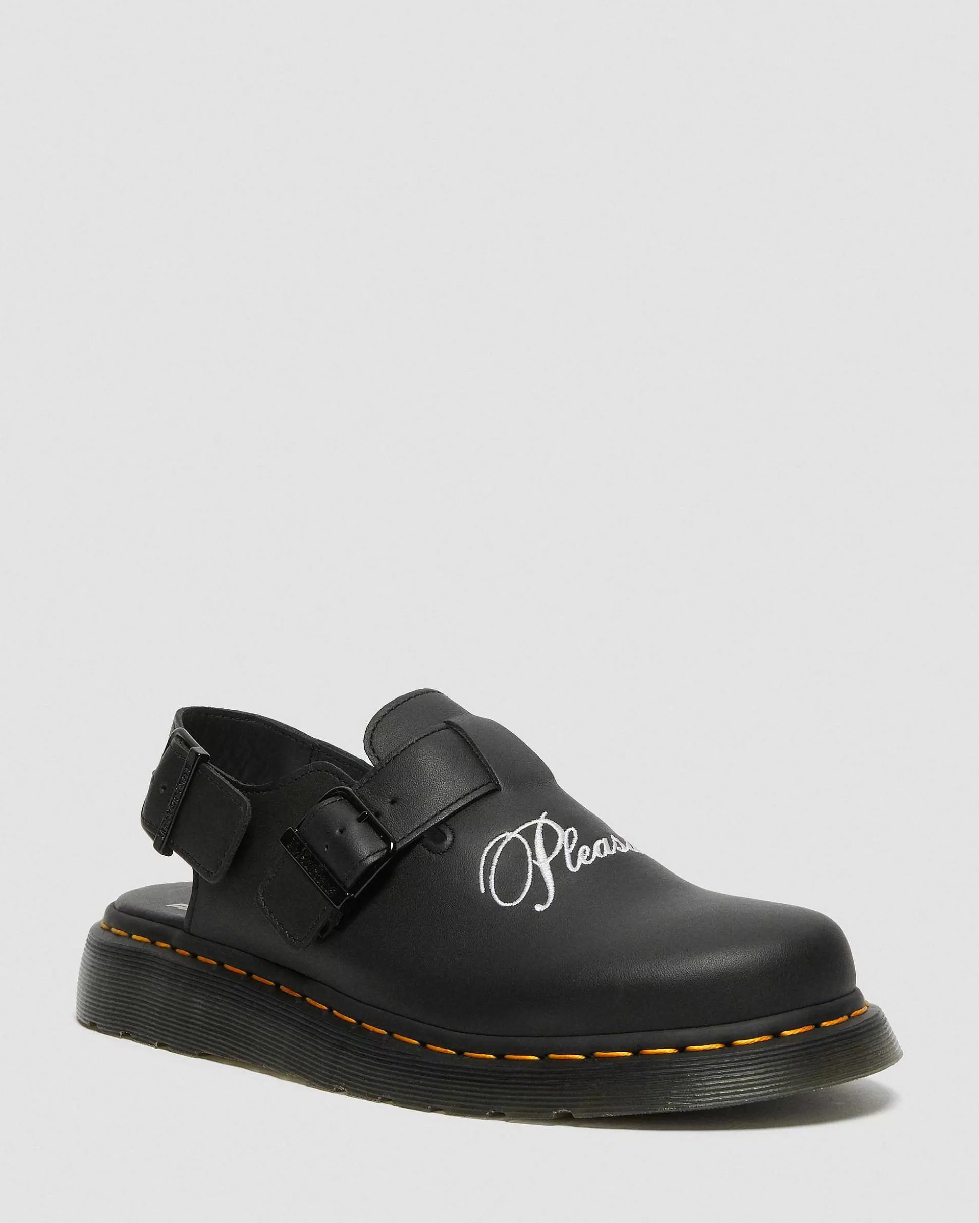 Herren Dr. Martens Schwarze Sandalen>Jorge Pleasures Leder Mules