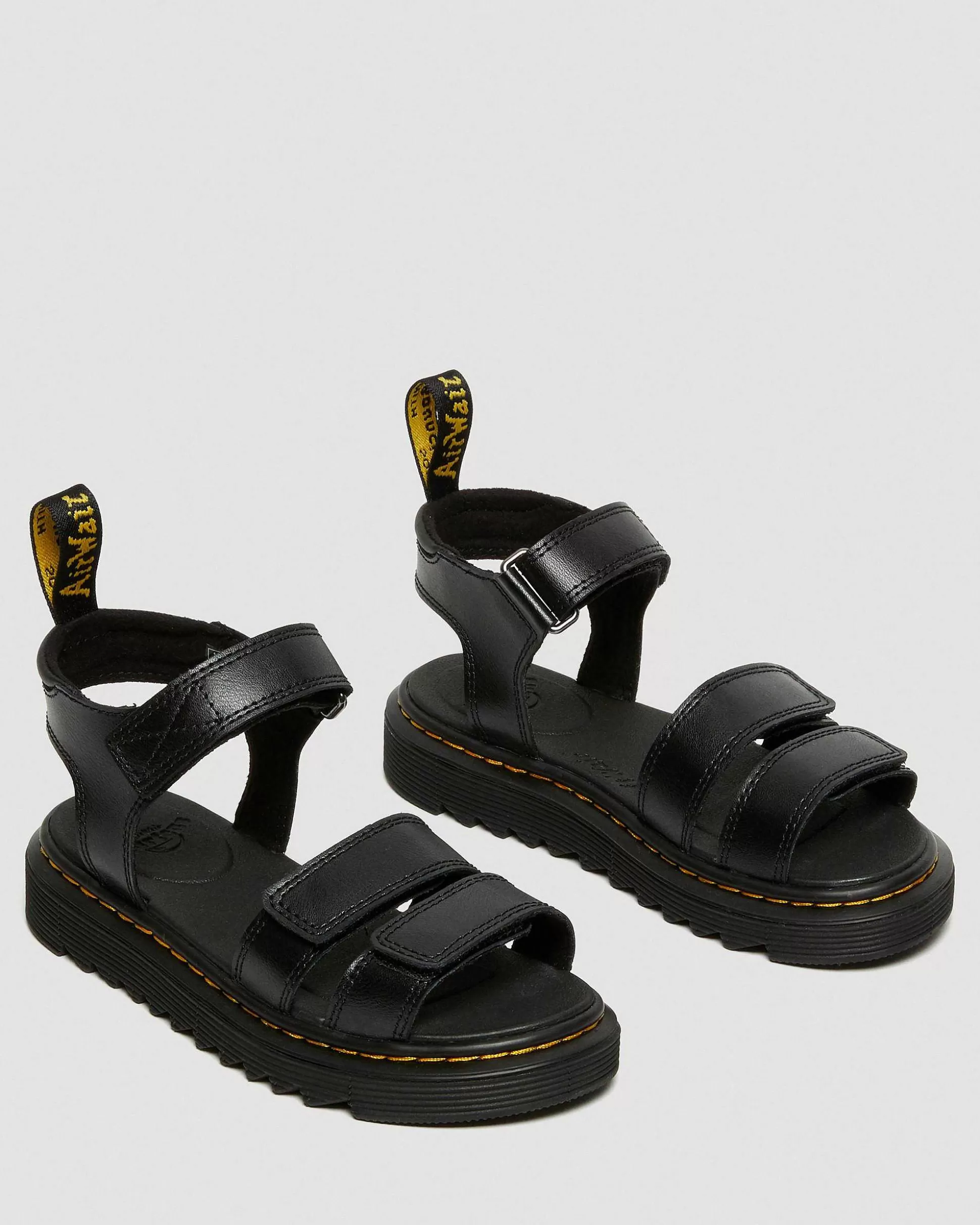 Unisex Dr. Martens Schwarze Sandalen>Junior Klaire Lederband Sandalen