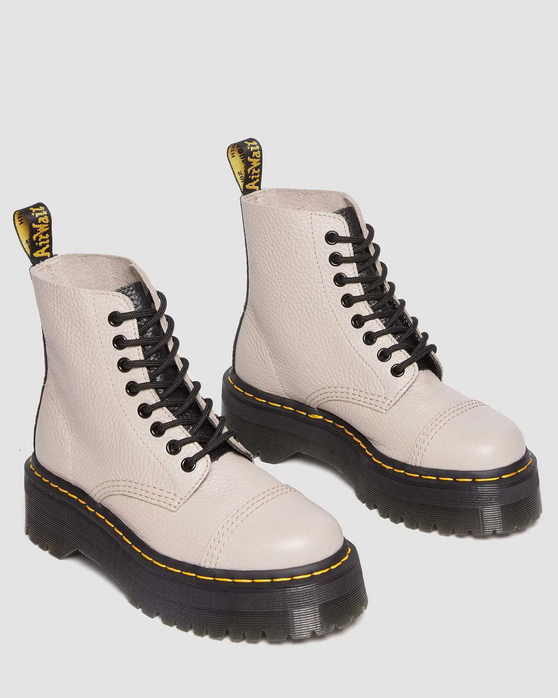 Damen Dr. Martens Schnurstiefel>Sinclair Gemilltes Nappaleder Plateaustiefel