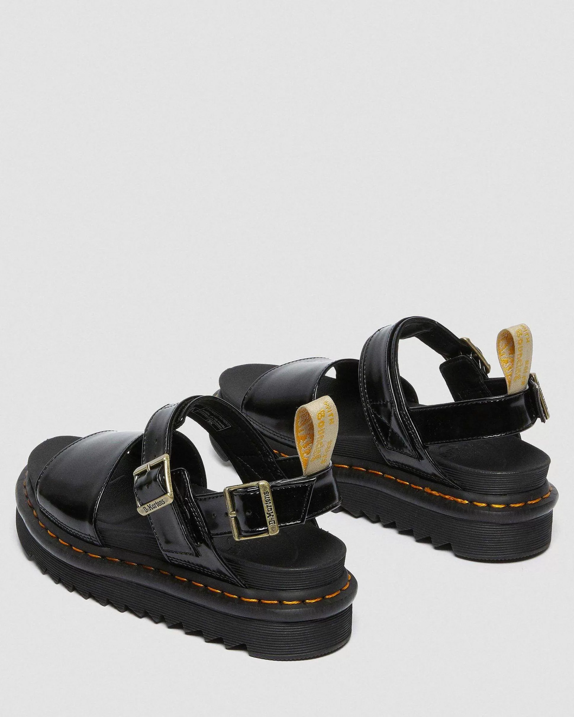 Damen Dr. Martens Schwarze Sandalen>Voss Vegan Riemensandalen